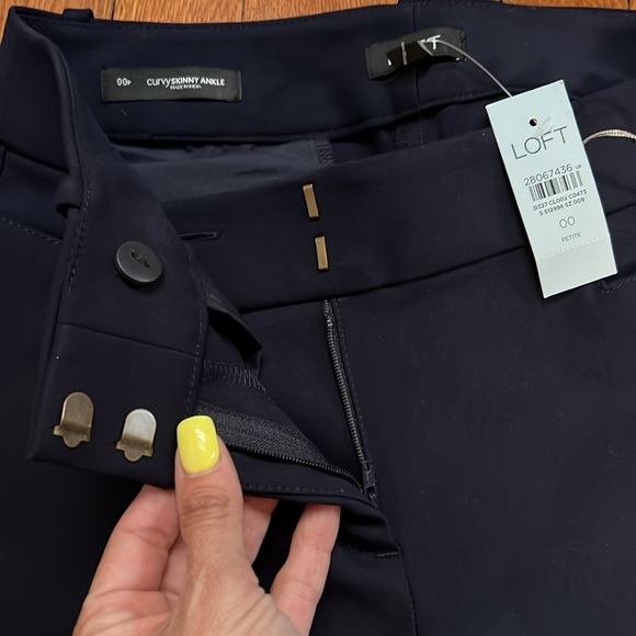 Loft Petite Navy Curvy Skinny Ankle Dress Pants Slacks Size 00 - Picture 8 of 11